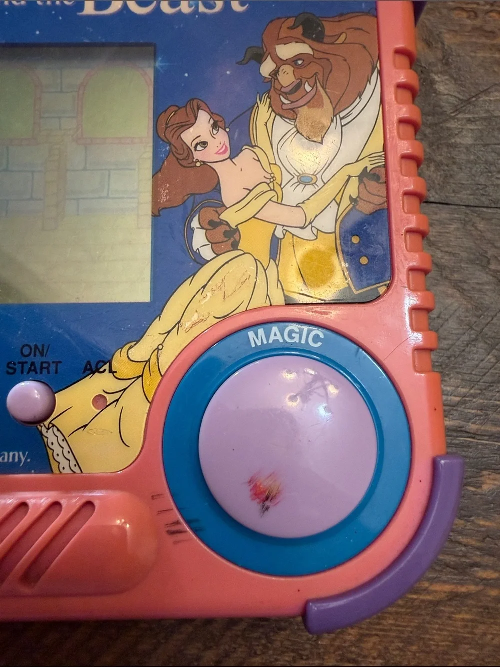 vintage Disney's Beauty and the Beast Handheld LCD Electronic Game working 1990
